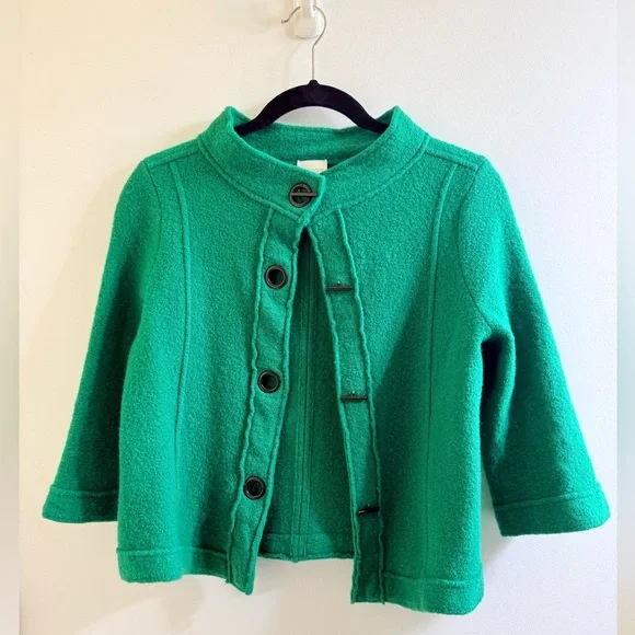 Chico's Boiled Wool Addison Cardigan Jacket Size 1 - Picture 2 of 7